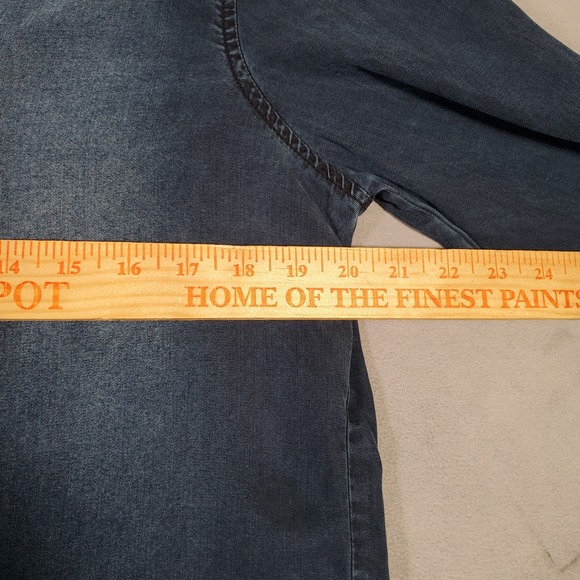 Bella Dahl Top Womens L Blue Chambray Button Up Zip Back Tencel Long Sleeve Boho - Picture 5 of 9